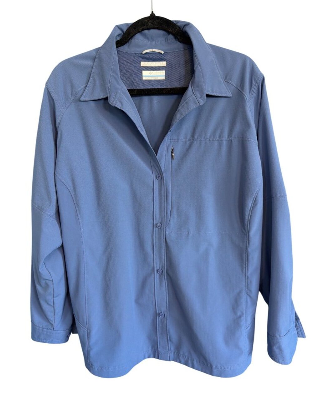 Columbia Omni-Shade Women’s 2X Blue Long Sleeve Button Up Outdoor Fishing Shirt